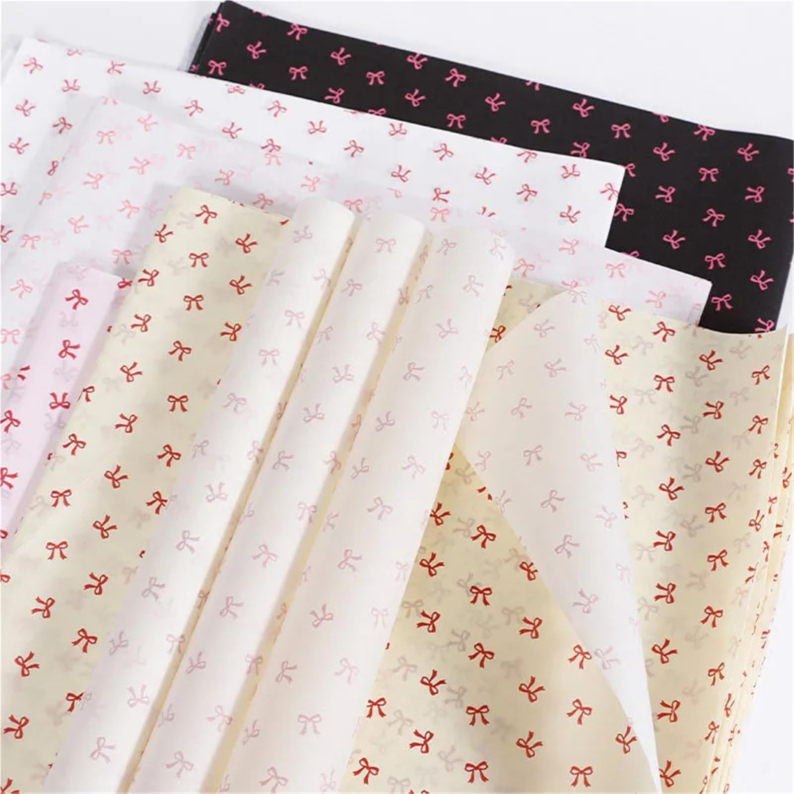 Carta Velina Carta di cotone impastata a mano | Confezione da 20 bouquet da confezionare fiori fai da te con fiocco rosa bowknot 50x70 cm(B bow)