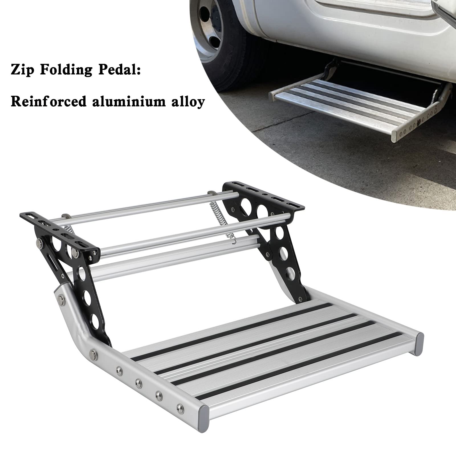 Wohnmobil Trittstufen Klappbar,Aluminium Wohnwagen Ausziehbare Herunterklappbare Leiter Trittstufe,Wohnwagen Stufenbeschläge,Wohnwagenleiter für Reiseanhänger/LKW