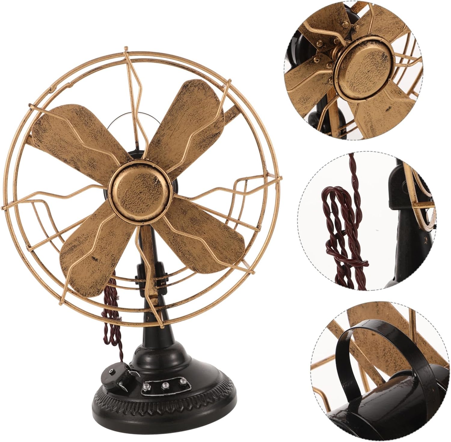 Vintage Table Fan Ornament Fan Modeling Ornament Iron Art Home Adornment Retro Decor for Living Room