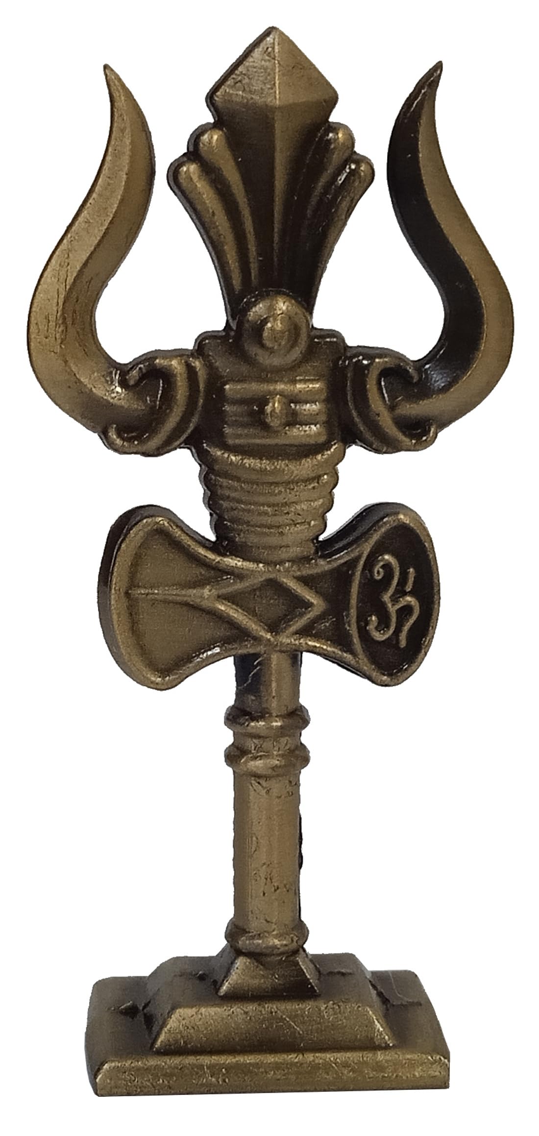 Purpledip Metal Trishool Trident: Lord Shiva Mahadev's Mythological Weapon for Car Dashboard Or Home Temple, Small (10912B)