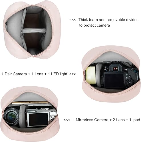 Miniatura 53 de TULLIO Bolsa para cámara pequeña de lona, bolso cruzado impermeable para cámara DSLR para fotógrafo Verde militar,Negro-Gris,Blanco apagado,Verde