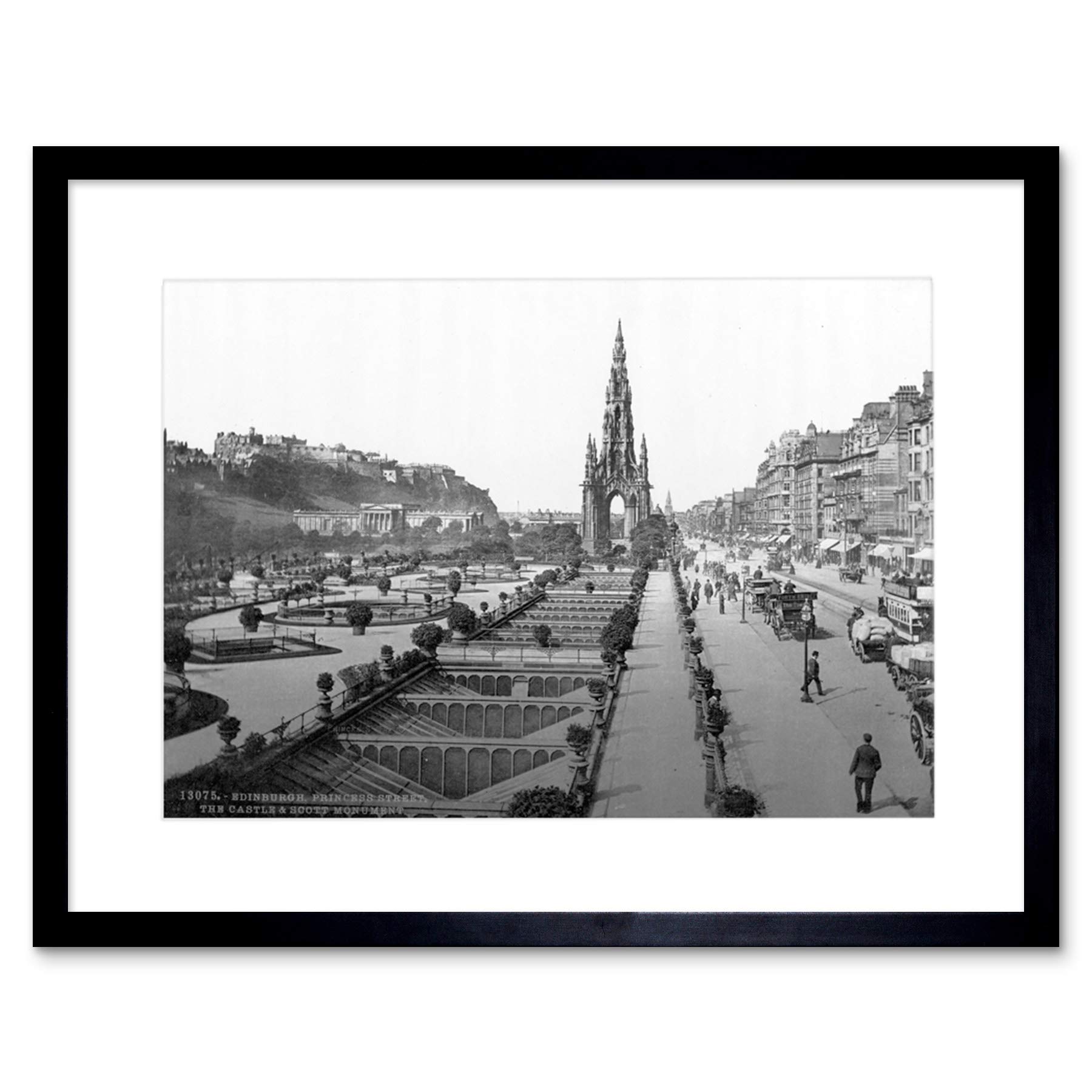 Wee Blue Coo EDINBURGH PRINCESS STREET CASTLE SCOTT MONUMENT SCOTLAND OLD ART PRINT B12X2593