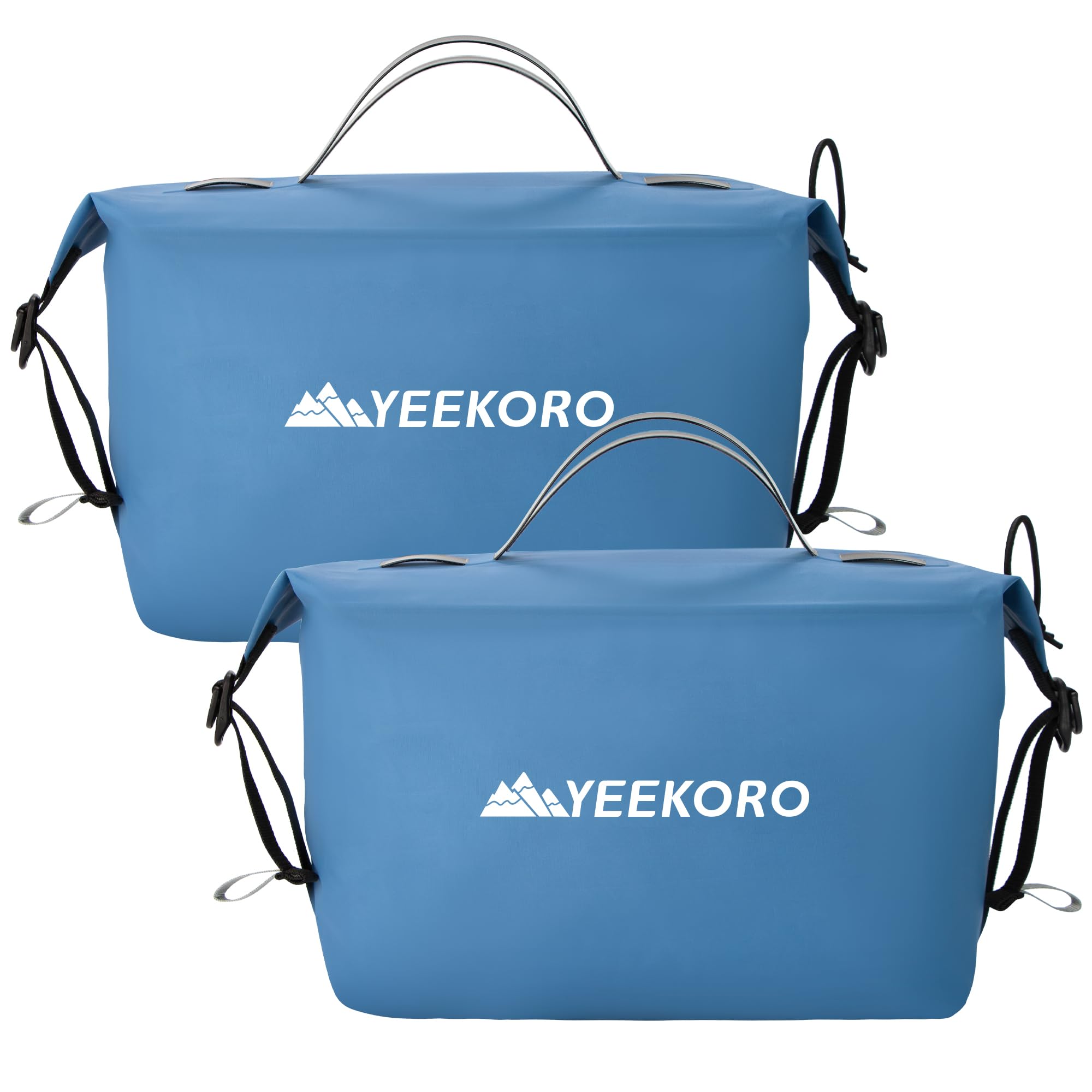 Neceser impermeable para viajes, estilos de cremallera, organizador de artículos de tocador de nailon 40D con correas de hombro para hombres y mujeres, accesorios de viaje, 2 paquetes azul