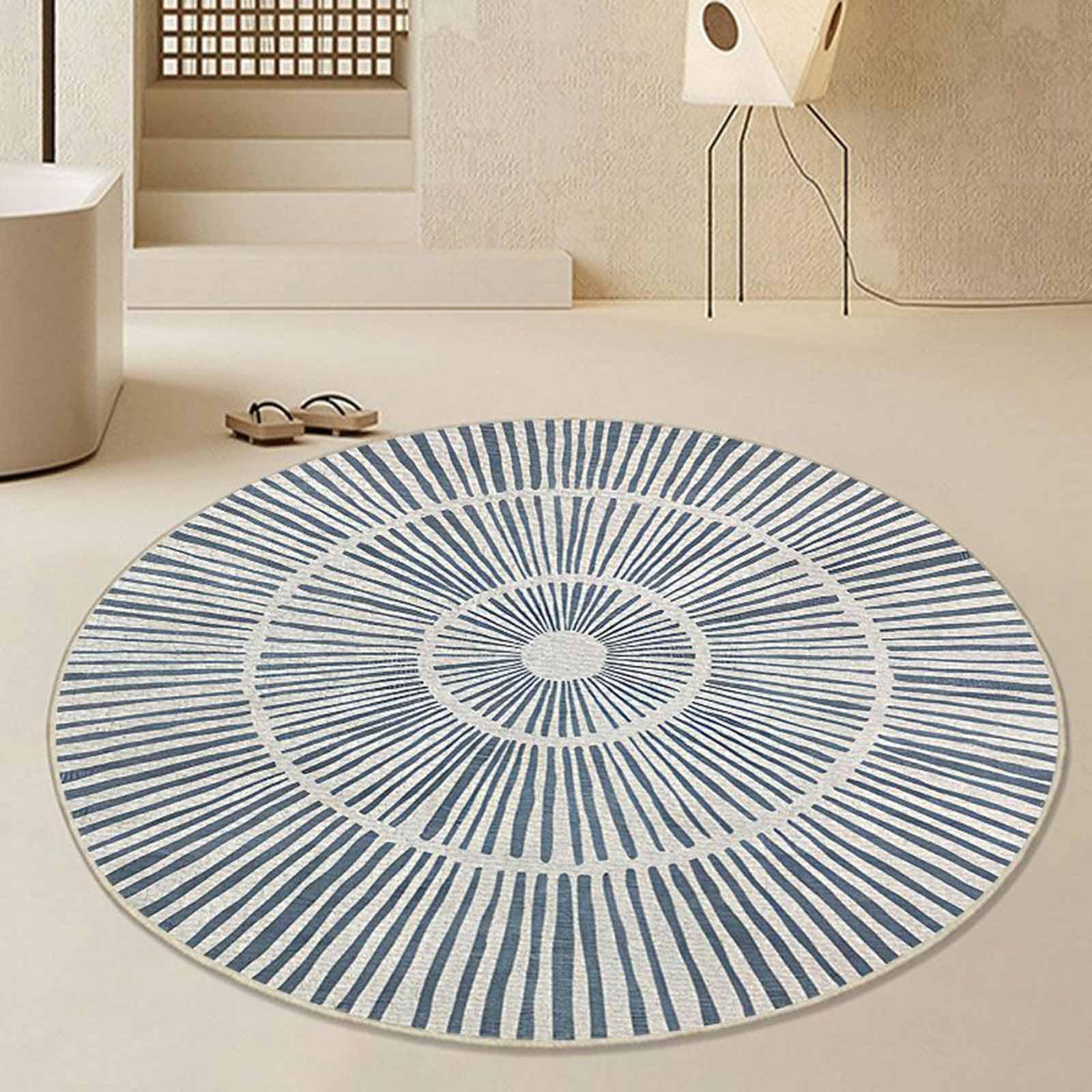 Round Area Runner Rugs Living Room Modern Rug Minimalist 80cm 100cm 120cm 140cm 160cm 180cm 200cm Blue Beige Carpets for Urban Outfitters Bedroom Small Large Carpet-140CM