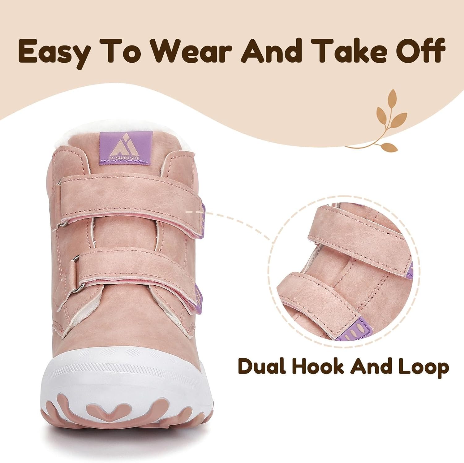 Mishansha Kids Winter Hiking Boots Water Resistant image 4