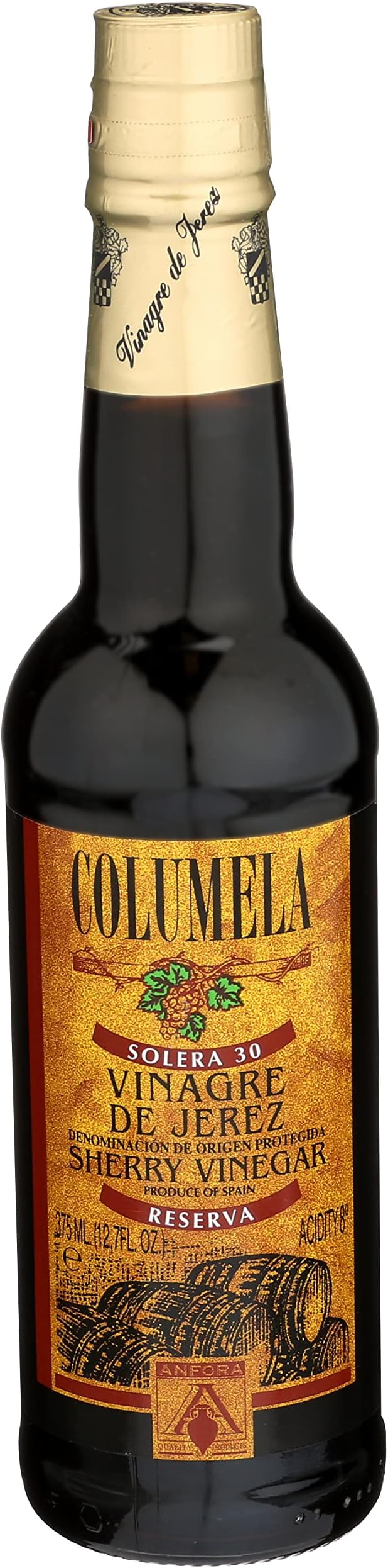 Columela 30 Year Aged Sherry Vinegar D.O.P. – 12.7 oz | Gran Reserva from Jerez | Rich, Complex & Smooth Spanish Vinegar