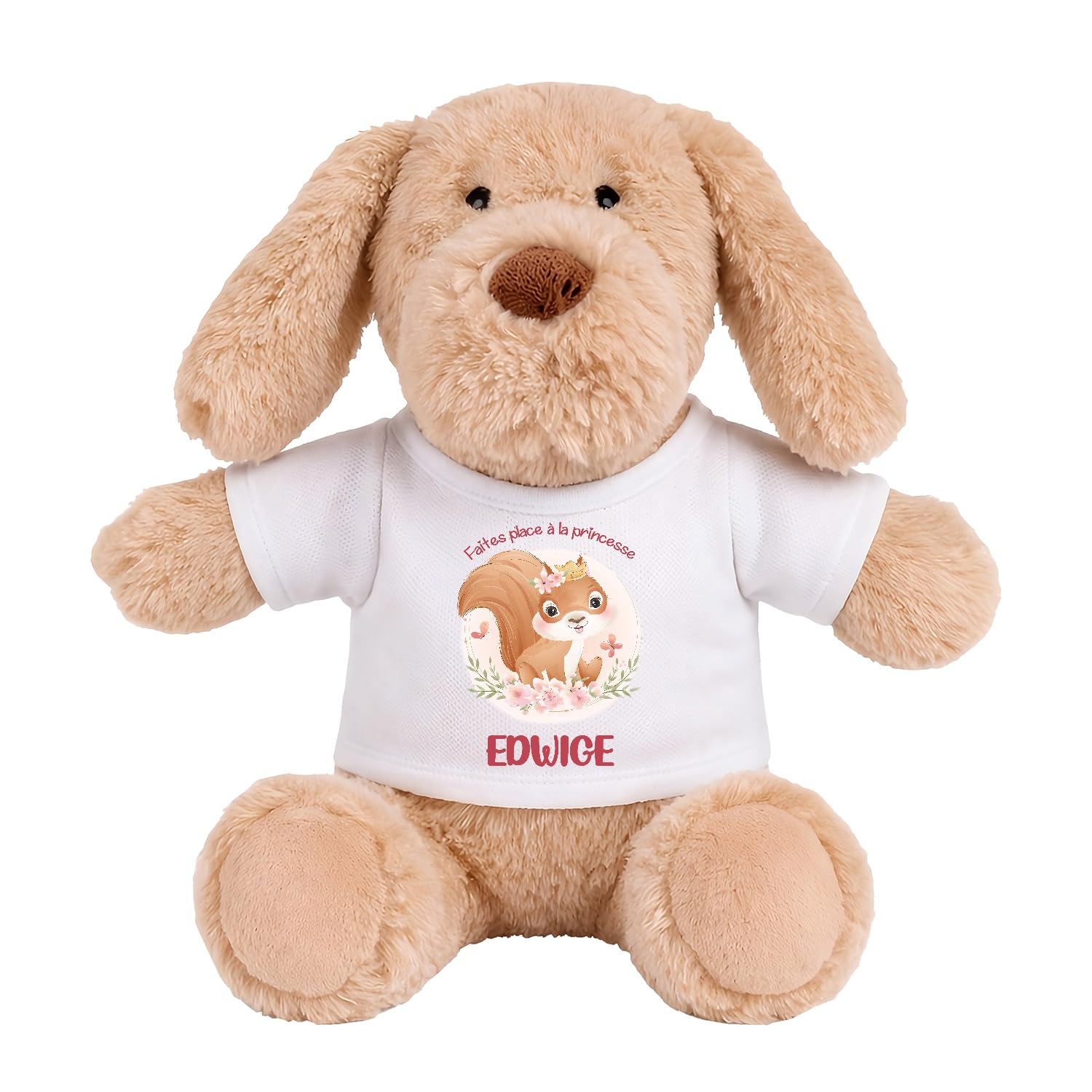 Doudou chien bébé Planetee Edwige la peluche princesse écureuil rose - 8