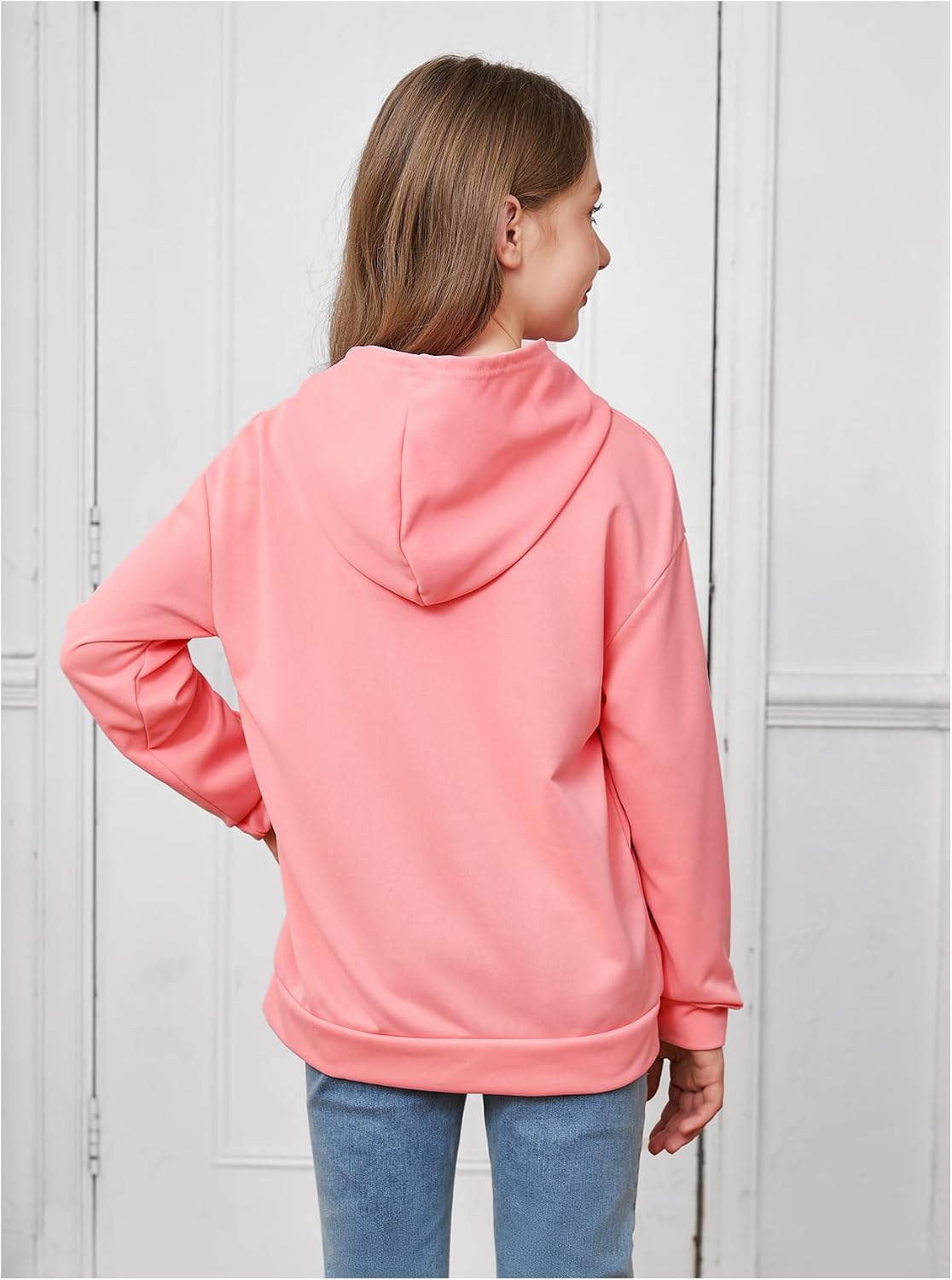 Verdusa Girl's Cute Cartoon Printed Graphic Hoodies Long Sleeve Pullover Sweatshirt Tops