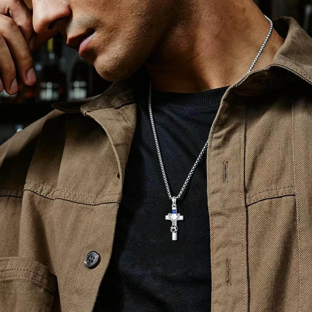 Cross Sport Necklace for Men Women 925 Sterling Silver Baseball/Hockey/Soccer/Football/Basketball/Volleyball/Golf/Tennis Necklace I Can Do All Things Pendant Sport Jewelry for Christmas - Image 4