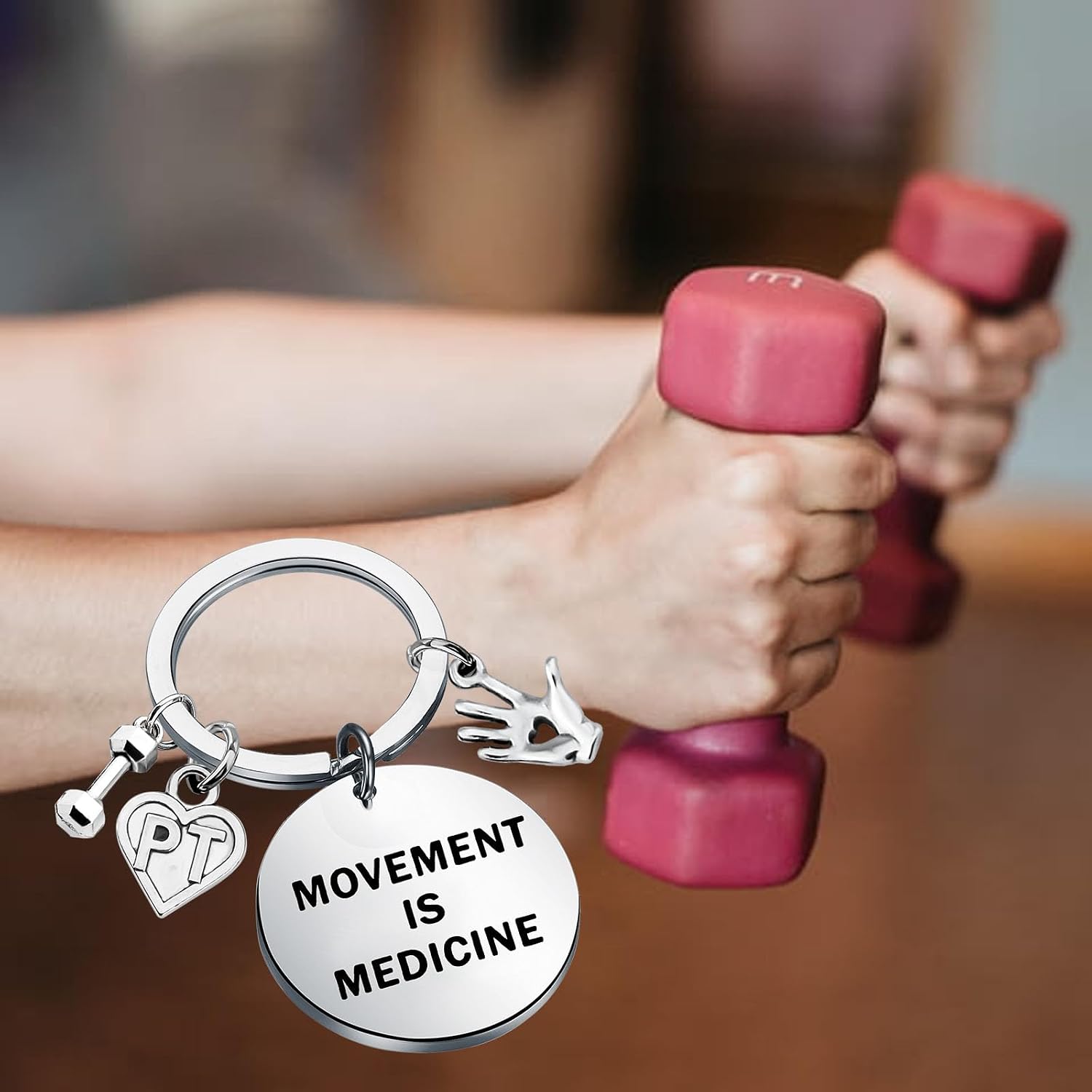KUIYAI Physical Therapist Appreciation Gift Physical Therapy Gift PT Graduation Gift Movement Is Medicine Keychain Gift