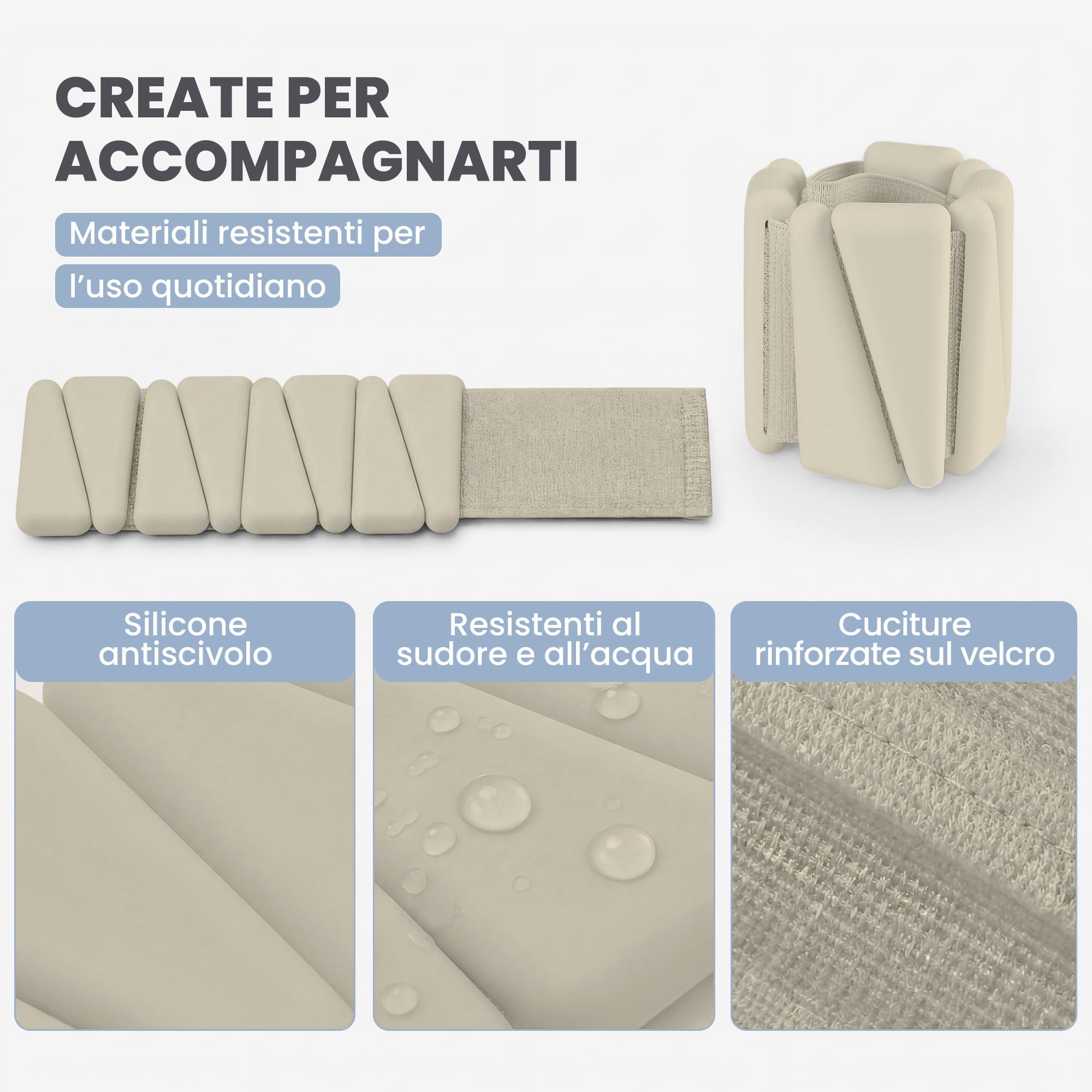 unycos - Coppia di Pesi Regolabili per Polsi e Caviglie, Cavigliere e Polsiere con Peso in Silicone, Acciaio e Velcro, per Yoga, Fitness, Pilates, Esercizi e Palestra Domestica