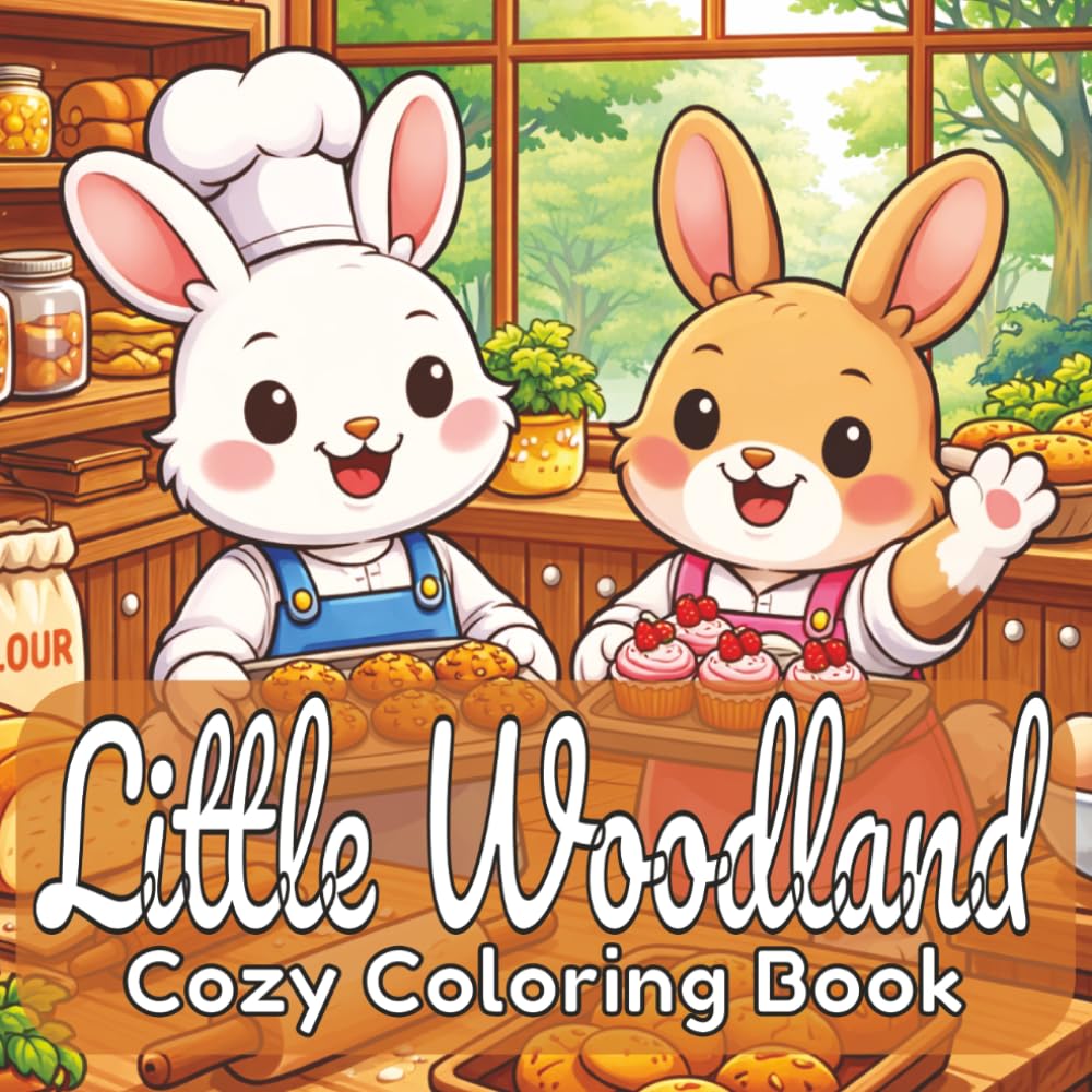 Little Woodland Cozy Coloring Book: Simple and Cute Cottagecore Animals for Stress Relief, Relaxation & Peaceful Coloring