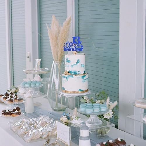 Miniatura 7 de 1 pieza de decoración oficial para pastel de 13 adolescentes con purpurina para cumpleaños de 13 años, suministros de fiesta de cumpleaños de 13