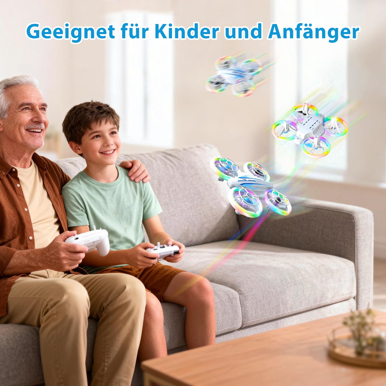 Mini Drohne für Kinder Drohne Spielzeug ab 6+ Jahre, RC Flugzeug Spielzeug Quadrocopter Drone für Kinder und Anfänger mit 3 Akkus, LED Lichter Indoor Outdoor Geschenk für Jungen Mädchen