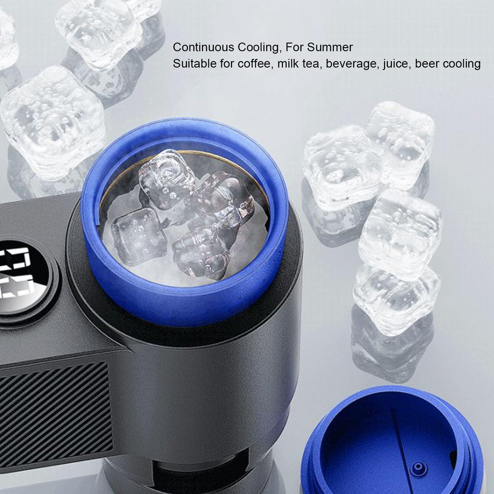 Cocoarm Kubek Grzewczy Do Chłodzenia Samochodu, Aluminiowy Inteligentny Grzejnik Samochodowy z ABS, Wyświetlacz LCD od 32 Do 140 Fahrenheita 12 V 36 W Codziennej Jazdy Podróże Służbowe Użytku