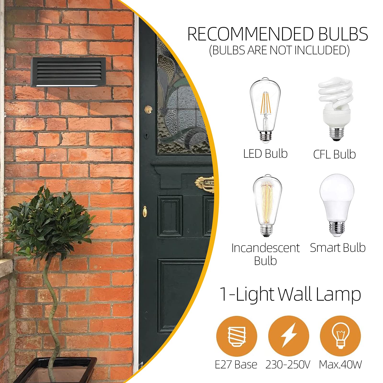 HLFVLITE Zewnętrzna lampa ścienna, aluminiowa zewnętrzna lampa ścienna góra i dół nowoczesny zewnętrzny kinkiet ścienny, wodoodporność IP54, antracyt szary