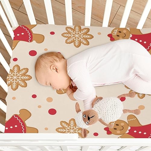 Miniatura 8 de Fitted Crib Sheet for Boys & Girls Christmas Gingerbread Soft Breathable Unisex Baby Sheets for Standard Crib and Toddler Mattresses 39 x 27 in