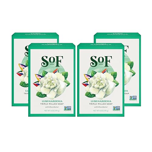 SoF - Jabón de barra triple molido, con aceite de coco y manteca de karité orgánica, vegano y sin OMG, libre de ftalatos, sulfatos y parabenos, Lush