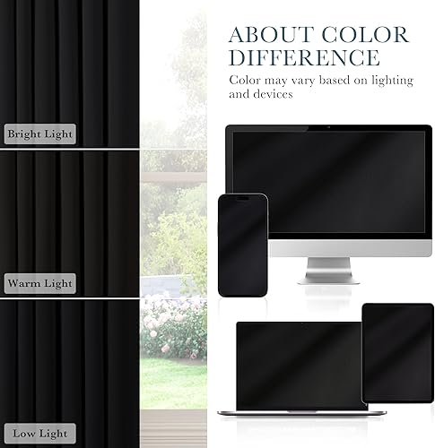 Miniatura 7 de PONY DANCE - Cortinas opacas aisladas térmicamente, set de 2 cortinas opacas con bolsillo para barra  pestaña trasera, paneles de cortinas opacas,