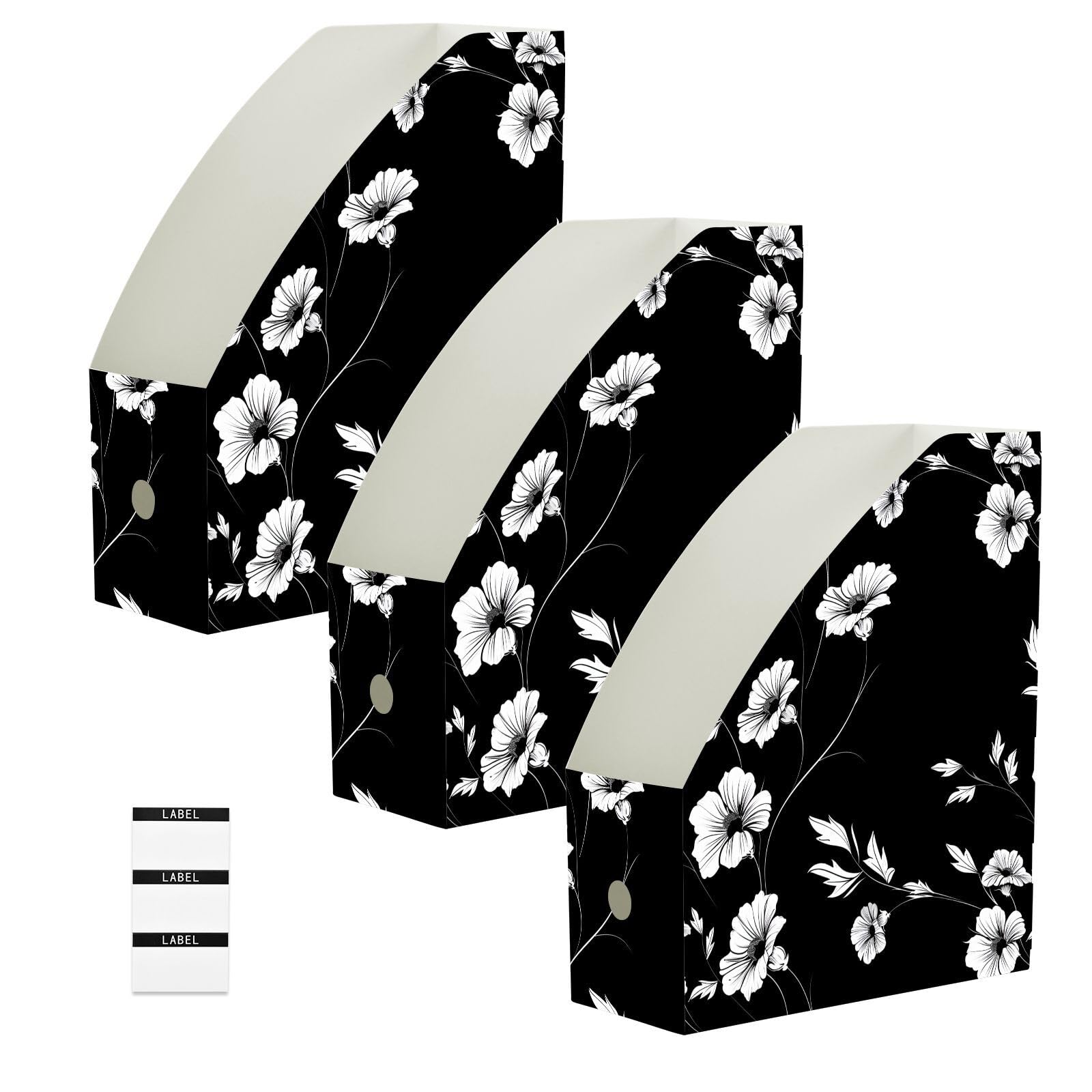 Boîtes de rangement pliables pour un bureau ordonné au design fleuri