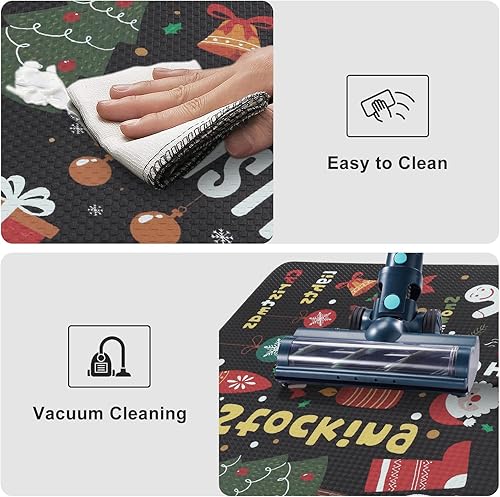 Miniatura 6 de Collive Juego de 2 tapetes de cocina acolchados antifatiga, antideslizantes, impermeables, para el piso, cómodo, resistente, para cocina,