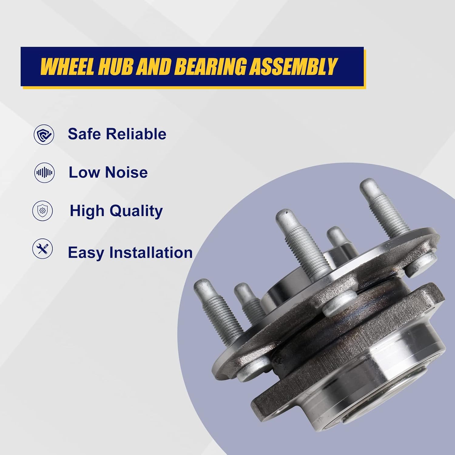 KUSATEC 513288 Front/Rear Wheel Hub & Bearing Assembly Compatible with for Buick Allure/LaCrosse/Regal, for Chevy Impala/Equinox/Malibu, GMC Terrain, Saab 9-5, 5 Lug w/ABS