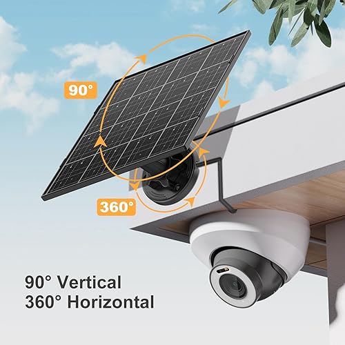 Miniatura 7 de Panel solar para cámara de seguridad, panel solar de 8 W con puerto micro USB y USB-C para cámara de batería recargable de 5 V CC al aire libre,