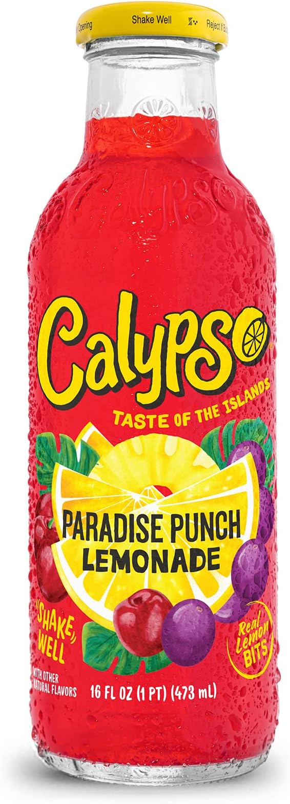 Calypso Paradise Punch Lemonade, 16.6 fl oz (473 ml) x 12 Bottles