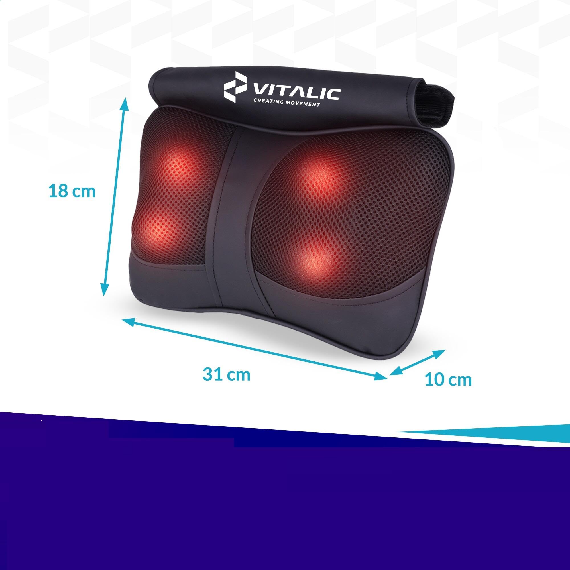 Premium Shiatsu Coussin de massage pour un cou et un dos douloureux - Appareil de massage du cou - Appareils de massage du dos - pillow de massage | Vitalic