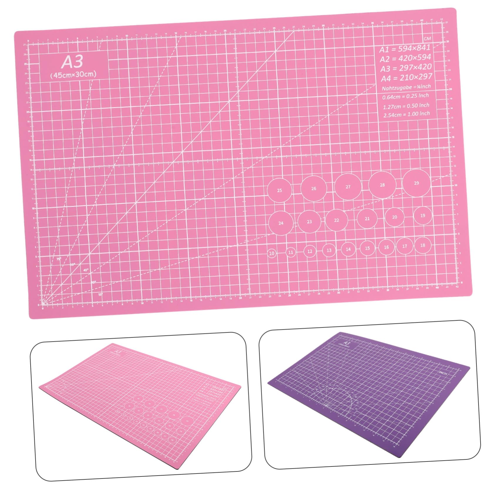 Schneidematte im A3-format aus Pvc, Selbstheilend, Lila