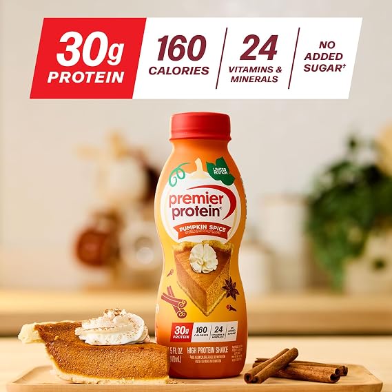 Premier Protein LIMITED EDITION 30g Shake, Pumpkin Spice, 12 Pack