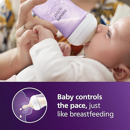 Miniatura 2 de Philips Avent - Biberón natural con boquilla de respuesta natural, morado, 9 onzas, paquete de 4, SCY90334