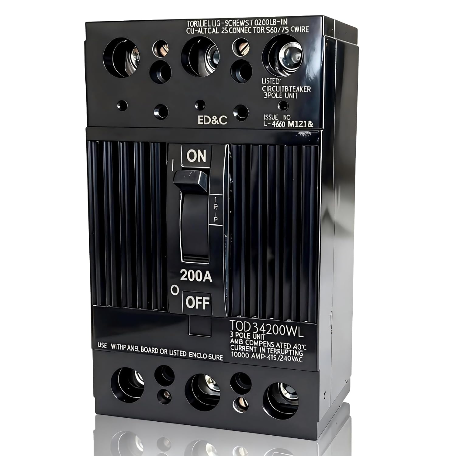 FURGGEN TQD32200WL 3-Pole 200A Circuit Breaker for GE Load Centers, 10kAIC 240V Bolt-On Thermal Magnetic