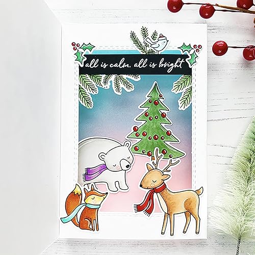 Miniatura 7 de Qoiseys Juego de sellos y troqueles transparentes de oso polar y ciervos para hacer tarjetas, plantillas de corte para álbumes de recortes, álbum de