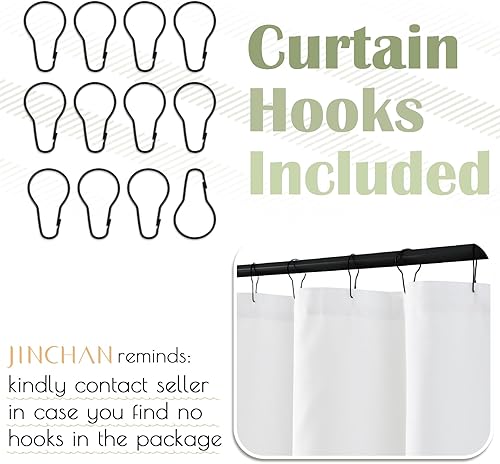 Miniatura 7 de jinchan Cortina de ducha a rayas verdes y blancas modernas en zigzag de tela impermeable para baño con 12 ganchos, lavable a máquina, 70 x 72