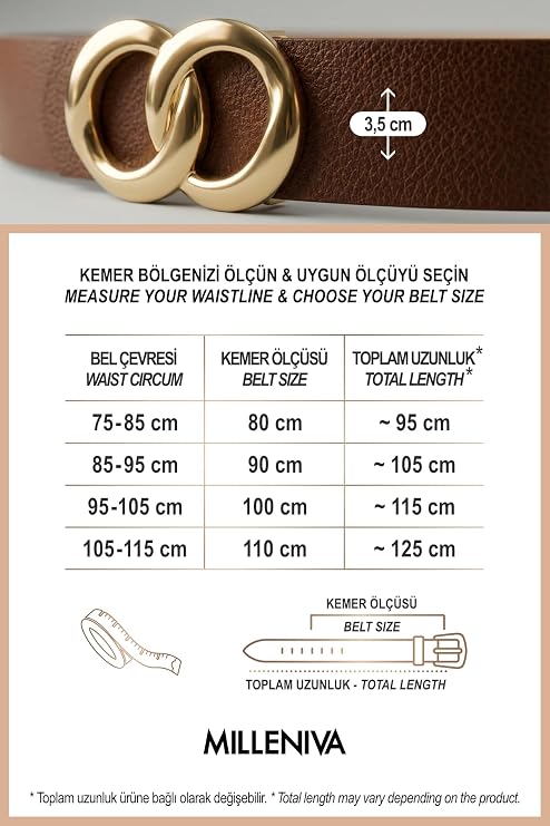 Sonsuzluk Gold Tokalı Kadın Kemer 3.5 cm