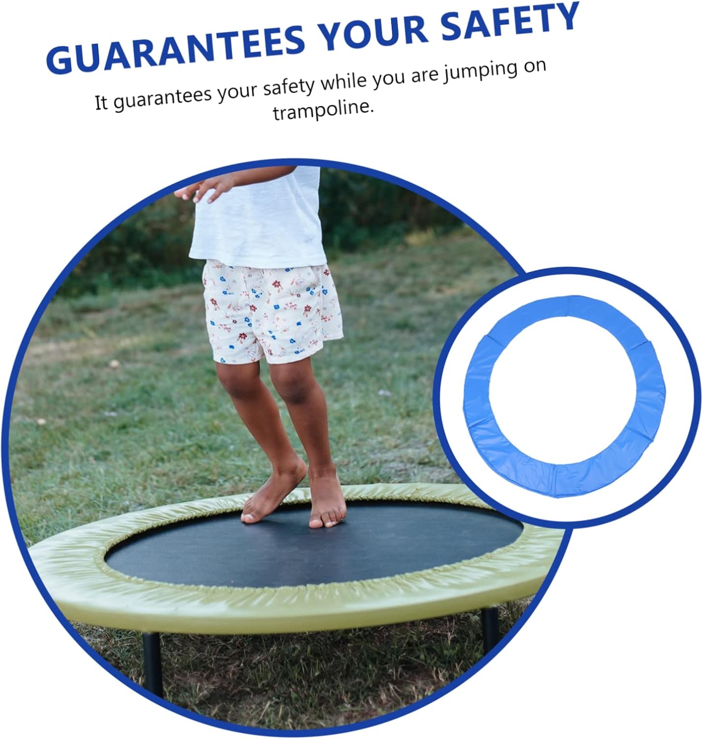 Trampoline Protective Cover Pad Spring Protection Waterproof Sponge Cushion Adjustable Size for Indoor and Outdoor Use Fits Standard Trampolines