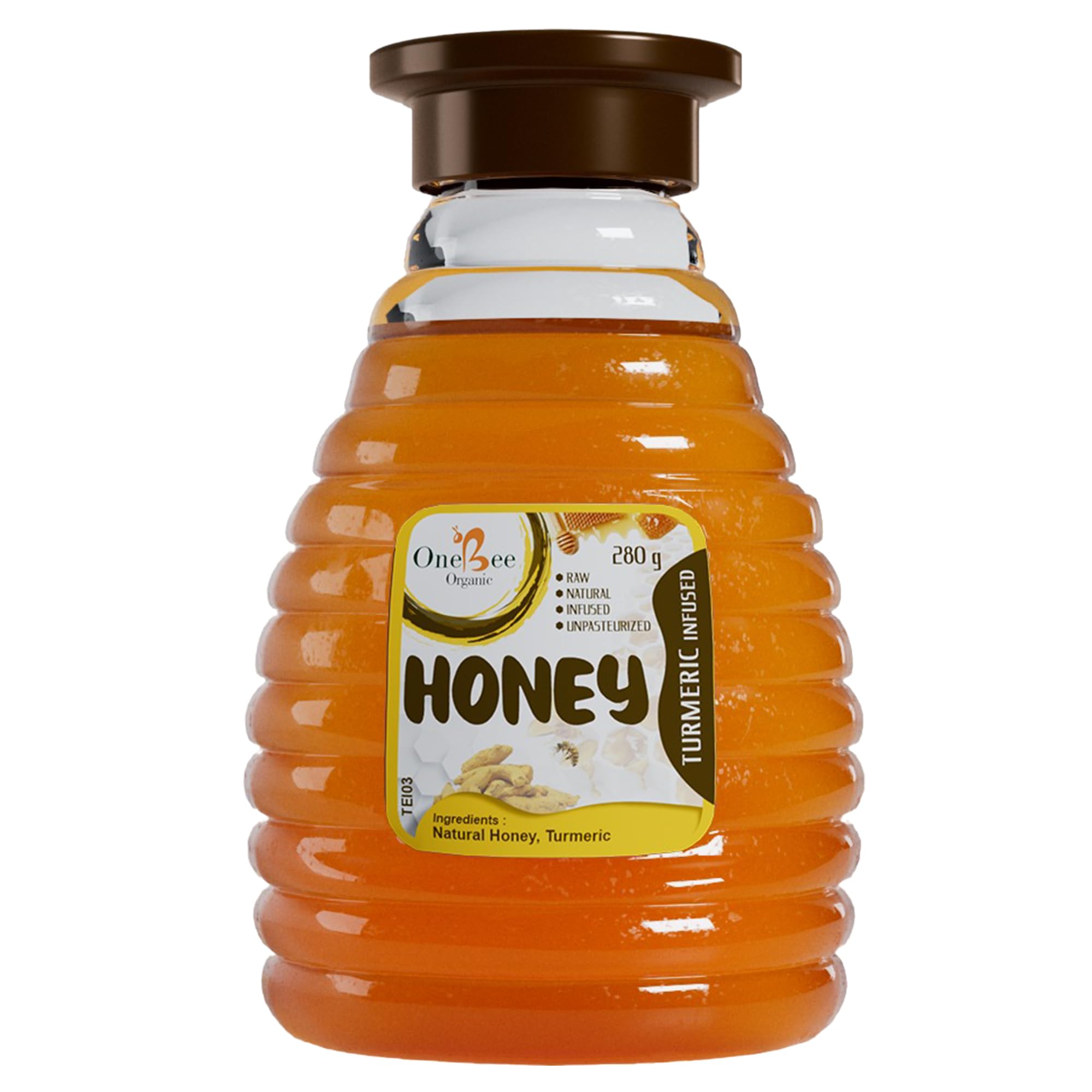 ONE BEE ORGANIC | Turmeric/Turmeric Infused Honey | Natural Infused Honey - 280 GM.-image-45