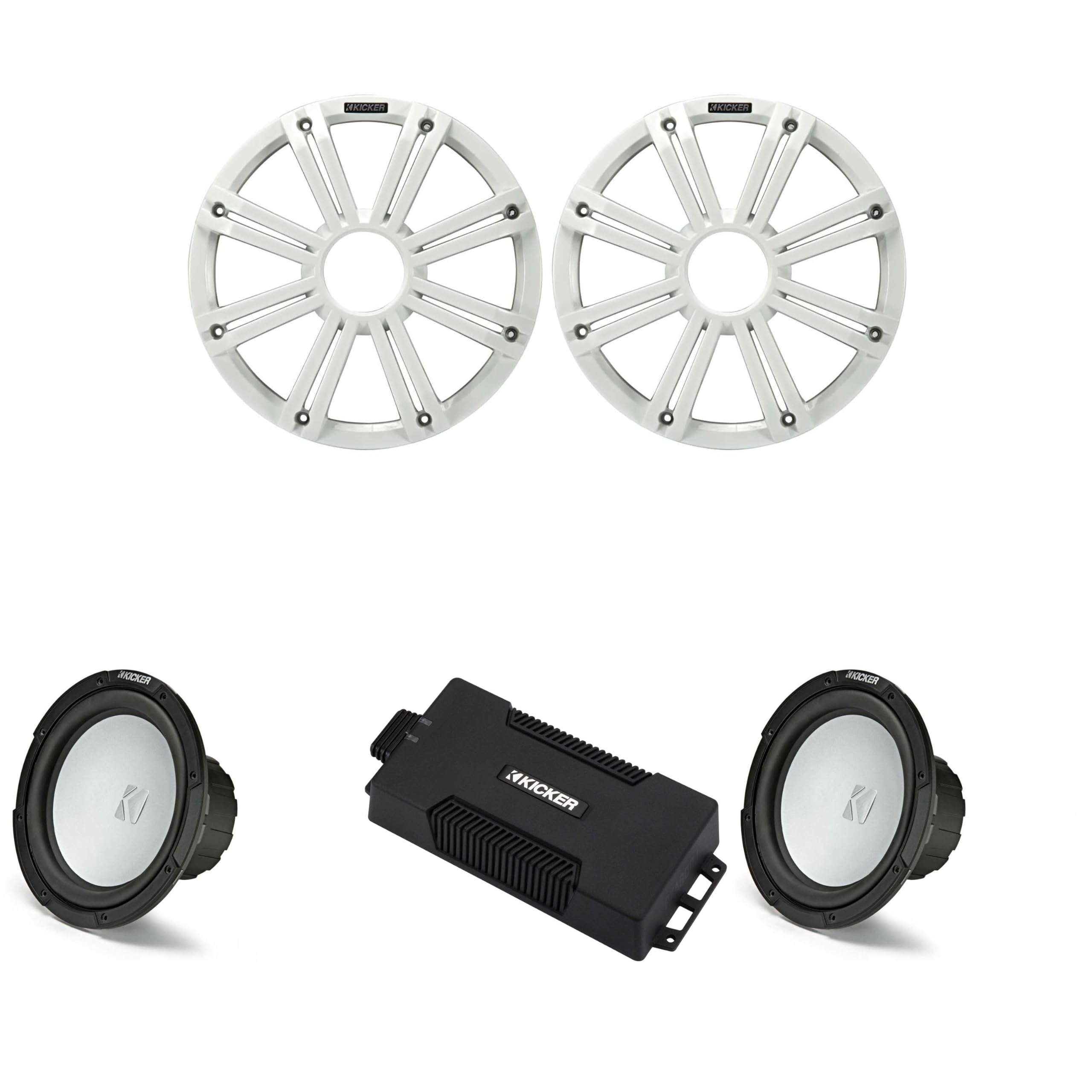 Kicker 48PXA6001 Weatherproof Powersport Mono Amp & (2) 10