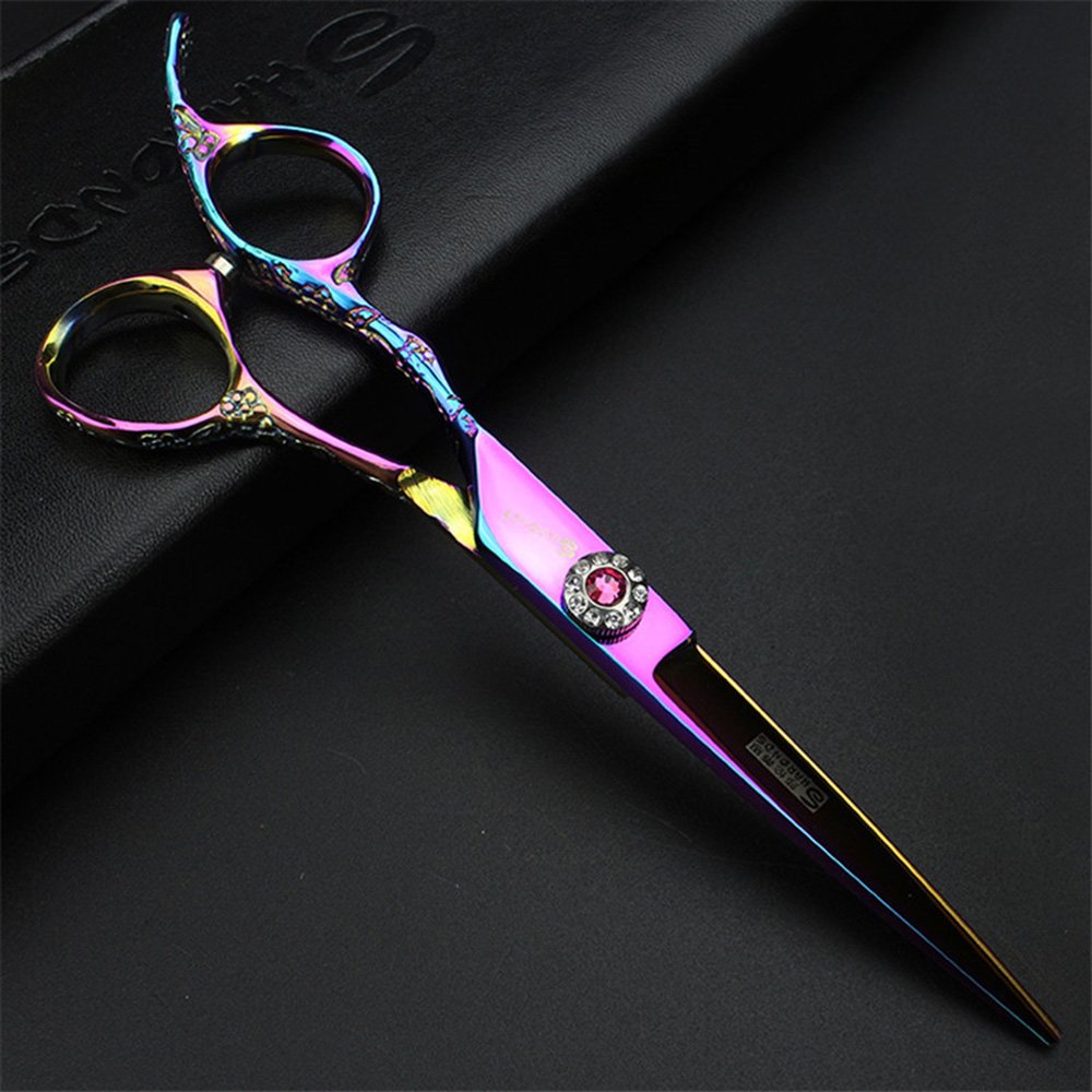 6-Zoll-Linkshänder Friseurschere Friseur Scheren Set (6 Zoll, 2 Stück-E) | Professionelle linke Hand, Styling, ergonomische Rutschschutzgriffe