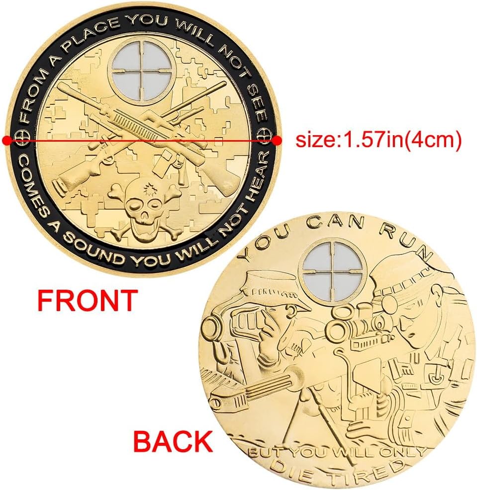 Challenge Coin with Skull & Guns - Symbol of Sacrifice & Remembrance, Premium Craftsmanship, Unique Design