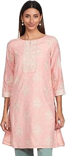 global desi Women's Polyester Floral Classic Kurta