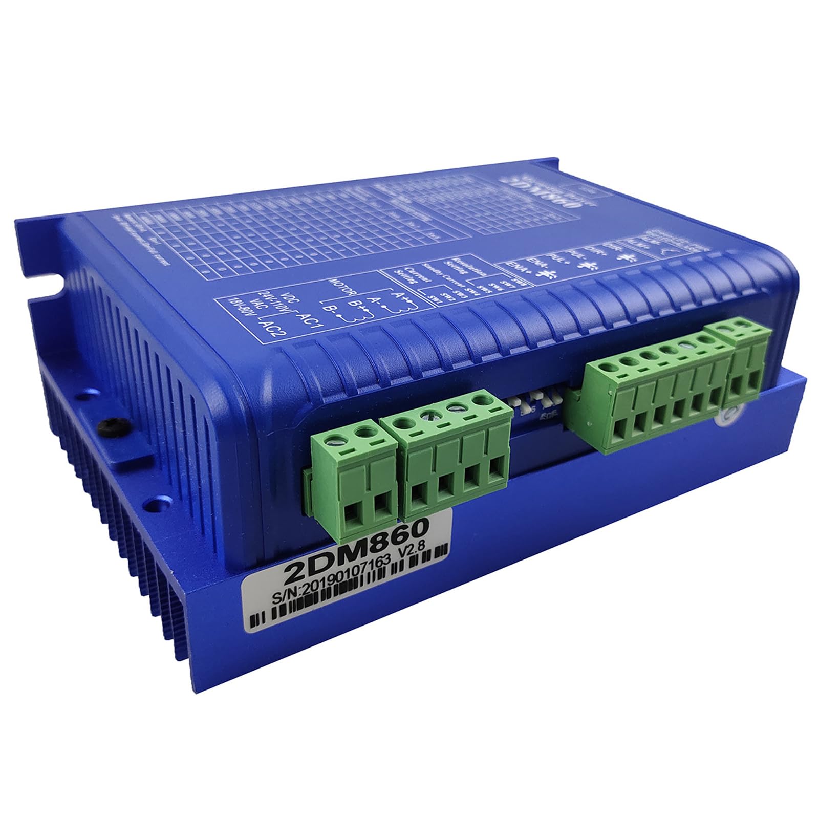 Kalttoy 2Dm860 Stepper Motor Controller Digital Microstep Driver Motor Controls Systems 2 Phase Digital Stepper Driver Microstep Controller
