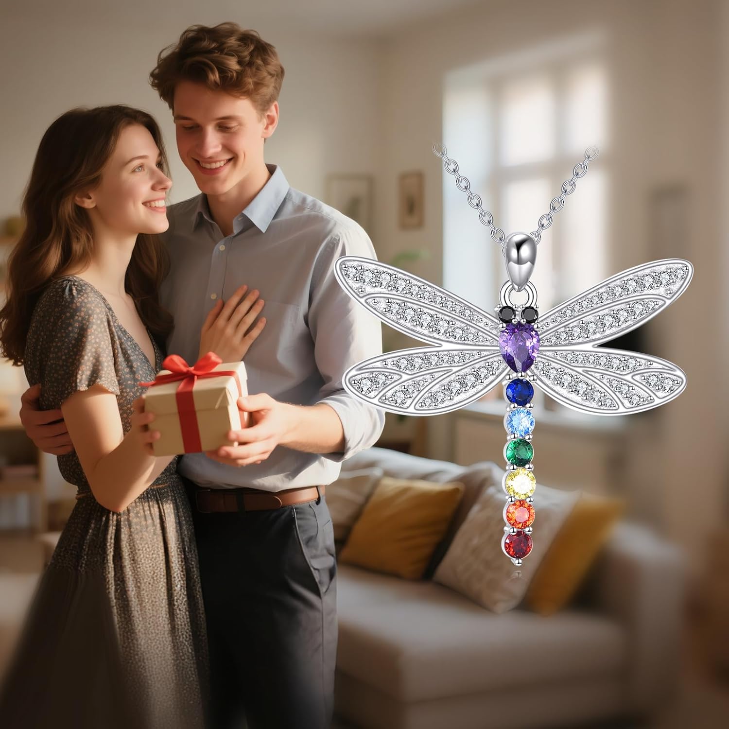 Dragonfly Necklace 925 Sterling Silver Dragonfly Pendant Cute Jewelry Gifts for Women