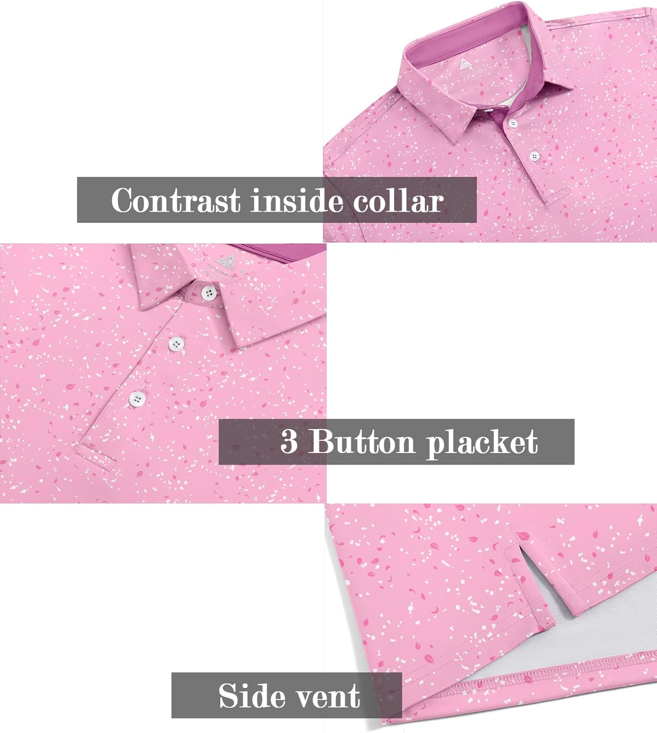 ZITY Mens Golf Shirt Short Sleeve Moisture Wicking Performance Daily Casual Print Patterns Collared Golf Polo Shirts for Men - Image 4