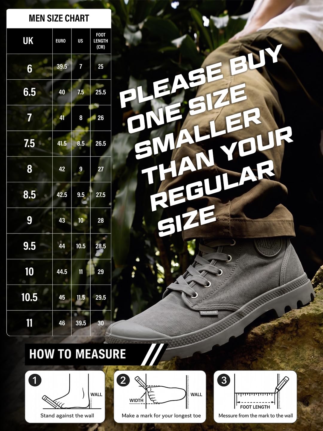 Palladium Męskie buty Pampa Hi Buty, Szare, 43 EU, Szary, 43 EU
