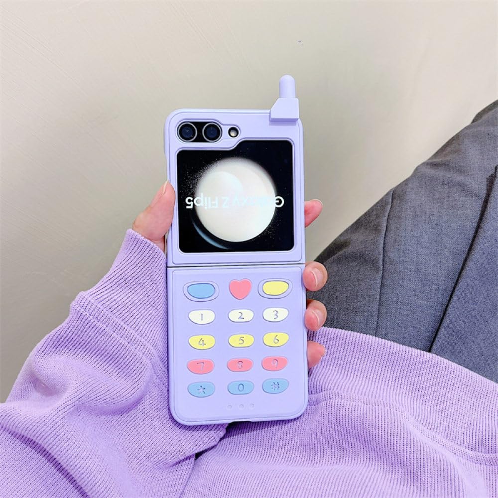 Amazon.co.jp: パープルレトロキーボード電話ケース Samsung Galaxy Z