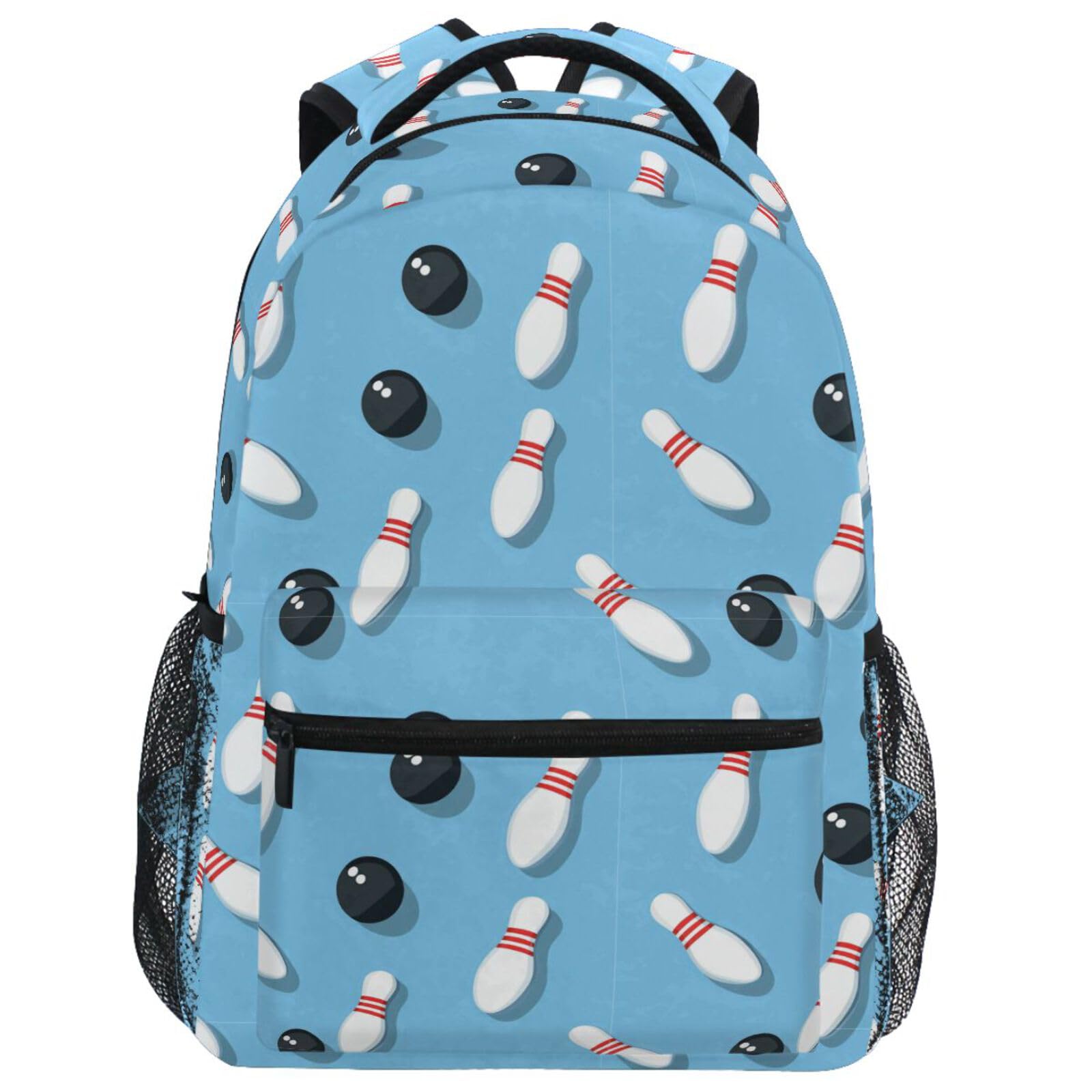 Schulrucksack Bowling-Rucksäcke mit schwarzen Kegeln für Damen und Jungen