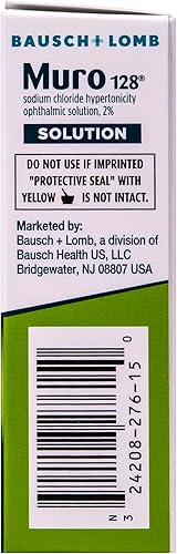 Miniatura 5 de Muro 128 Solución oftálmica de hipertonicidad de cloruro de sodio al 2%, de Bausch + Lomb, 0.5 fl oz (0.5 fl oz) (paquete de 2)