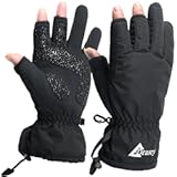 Drasry Neoprene Palm Ice Fishing Gloves 3-Cut Fingers Warm for Men and Women Cold Weather Insulated Great for Winter Fly Fishing Photography Running Shooting Hunting Hiking